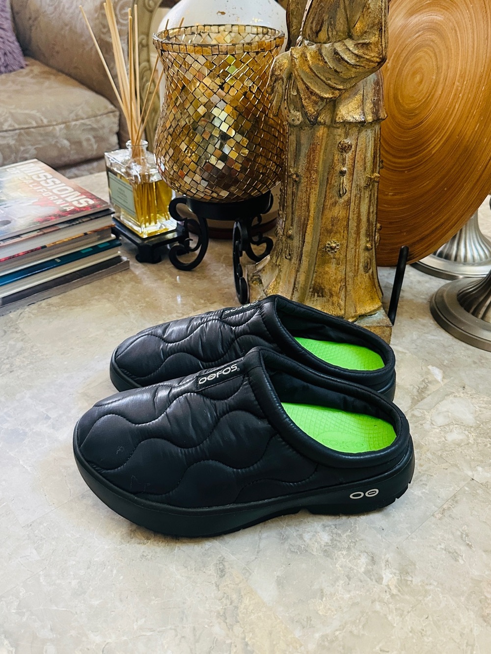 Men’s OOFOS OOcloog Clog Black/Green Size M9/EU42